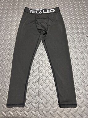 TELALEO Black Kids Compression Leggings